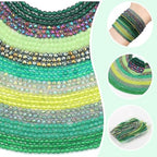 30 Strands 32 Faceted Glass Beads for Jewelry Making 4500pcs 2mm Miny Spacer Bead Round Small Craft Glass Beads for Bracelets Necklaces Earrings (Green Series) - color: Green