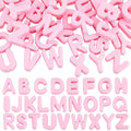 52Pcs A to Z Alphabet Shaped Beads Large Pink Letter Beads with Large Hole Acrylic Opaque 26 Capital Letters Initial Alphabet Bubble Loose Spacer for Keychains Bag Charm Phone Chains Jewelry - style: Style 6