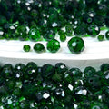 580pcs 4/6/8/10mm Glass Beads, Deep Green Faceted Crystal Briolette Loose Beads for Bracelets Necklaces DIY Crafts - color: Dark Green