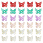 Beadthoven 120Pcs 6 Colors Butterfly Lampwork Beads Gold Sand Tiny Butterfly Shaped Glass Bead Caps Glittery Transparent Crystal Spacers for DIY Bracelet Necklace Earrings Jewelry Making - color: Butterfly Tiny