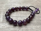 GAF TREASURES Grade A ++ Gemstone Round Bead Adjustable Bracelet 10mm, Genuine Crystal Bead Bracelet, Gift for Men & Women - color: Amethyst