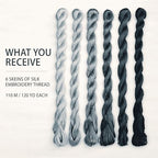 Natural 100% Silk Thread, Handmade Embroidery Thread Silk Floss 6 Colors 110m Each (79) - color: 79