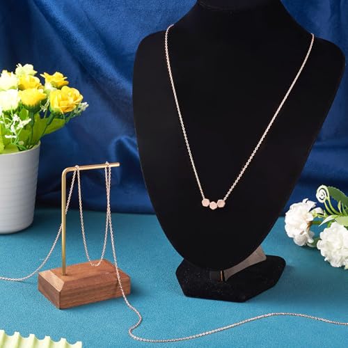 Elecrelive 925 Sterling Silver Cable Chain 3.28 Feet Rose Gold Unwelded Necklace Chains with Jewelry Cleaning Cloth Velvet Storage Bag for Men Women Jewelry Chain DIY Making - color: Rose Gold