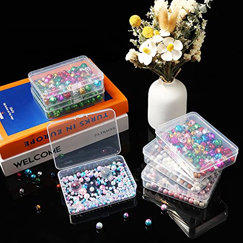 Jetec 6 Pieces Mini Plastic Clear Beads Storage Containers Box for Collecting Small Items, Beads, Jewelry, Business Cards, Game Pieces, Crafts (2.5 x 1.7 x 0.8 Inch) - size: 2.52 x 1.73 x 0.79 Inch
