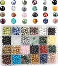 960pcs Natural Stone Beads 6mm Round Polished Loose Gemstone Crystal Energy Beads for DIY Jewelry Making (24 Materials A) - color: 24 Materials A, size: 6mm