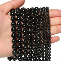 About 60pcs 6mm Natural Stone Beads Black Obsidian Beads Crystal Gemstone for Jewelry Making, DIY Bracelet Necklace - color: Black Obsidian, size: 6mm