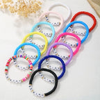 Friendship Bracelets Boho Stackable Bracelets for Women Surfer Heishi Clay Bead Bracelets Stretch Preppy Bracelets Colorful Boho Bracelets for Women - color: BE KIND