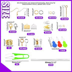Swpeet 1589Pcs Jewelry Making Supplies Kit with Jewelry Making Tools, 3 Colors Jewelry Pliers Jewelry Wires, Multi-Styles Jewelry Findings and Charms, Necklace Chain Meature Tool Awl Tweezers Scissors - size: 3A