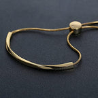WOWORAMA Adjustable Slider Bracelets for Women Bar Friendship Bangle Bracelet for Women Gold/White Gold/Rose Gold Bolo Bracelet - color: Twist Bar-Gold