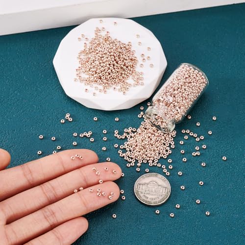 Craftdady 11/0 Metallic Gold Round Glass Seed Beads 2.3mm Tiny Round Ball Loose Pony Spacer Beads About 5300Pcs for Jewelry Making Hole: 1mm - color: Metallic Gold, 2.3mm