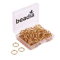 BEADIA Open Jump Rings Gold 0.9x10mm 200pcs for DIY Jewelry Making Supplies - color: Gold, size: 0.9*10mm