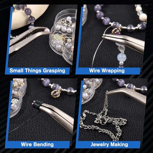 SPEEDWOX Long Reach Bent Needle Nose Pliers With Serrated Jaw Angled Needle Nose Pliers For Jewelry Making Fish Bone Pliers Tweezers Bent Chain Nose Pliers For Wire Bending And Small Object Gripping - style: Long Reach Bent Needle Nose Pliers Serrated Jaw