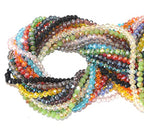 Catotrem Faceted Glass Crystal Beads Strands Briolette Rondelle Crystal Beads Spacer for Jewelry Making 15 Colors 2100pcs 4MM - size: 4mm