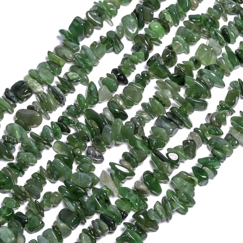 30in Jadeite Natural Chip Stone Beads 5-8mm About 230pcs, Irregular Drilled Deep Green Bead for Bracelets Jewelry Making Supplies for Adults, DIY Crafts. - color: Jadeite