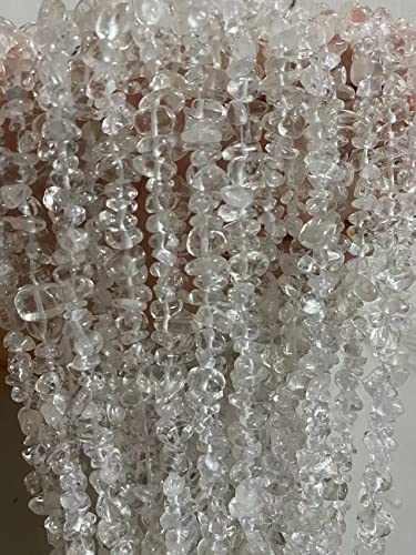 3-5mm Natural Clear Quartz Crystal Gemstone Chips Loose Beads Semi Precious for Jewelry Making DIY Handmade Craft Supplies 1 Strand per Bag Approxi 32" - color: Clear Quartz Crysta