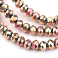 Craftdady 10 Strands 4mm Rose Gold Faceted Glass Briolette Rondelle Beads Electroplate Metallic Tiny Spacer Beads About 1400Pcs for Jewelry Craft Necklace Earring Making - color: Rose Gold, size: 4mm