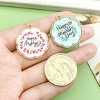 Sailanzi 16pcs Alloy enamel Mother's Day series soft feminine colors Jewelry Making DIY Keychain Earrings Pendant Various Design Charms for Jewelry Making Bracelets Necklace(SN775) - color: SN775