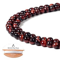 BEADNOVA 4mm Red Tiger Eye Gemstone Round Loose Beads for Jewelry Making (90-92pcs) - color: 07) Red Tiger Eye Round Beads, size: 4mm