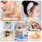 Anezus Ivory Faux Fake Pearls, 8 MM Sew on Pearl Beads with Holes for Jewelry Making, Bracelets, Necklaces, Hairs, Crafts, Decoration and Vase Filler, 800pcs - size: 8 Mm