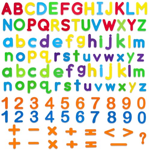 LovesTown Magnetic Letters and Numbers Set for Kids, Educational Alphabet Learning Magnets, Colorful Refrigerator Toy, 112 PCS - color: Colourful, size: Medium