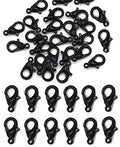 MSCFTFB 300 Pieces Mini Lobster Clasps Metal Lobster Claw Clips Fastener Hooks for Bracelet Necklace Choker Jewelry Making Findings DIY Keychain Bag Phone Dangle Charms (6x12mm,Black) - color: Black