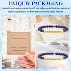 INSYOHO Dont Let the Hard Days Win Bracelet – Inspirational Healing Crystal Bracelet for Women & Men, Agate & Amethyst Beaded Adjustable, Motivational Gift for Stress Relief & Positivity - color: lapis lazuli