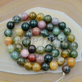 AD Beads Natural Gemstones 8mm Round Loose Beads 15'' ~ 16'' Pick Stone (Smooth Indian Agate) - color: Smooth Indian Agate