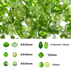 1000pcs Green Beads, Glass Beads for Jewelry Making, Green Assorted Crystal Faceted Bicone Teardrop Crackle Clover Loose Shiny Beads for Earring, Necklace, Bracelet, Plant Crafts DIY, Home Decor