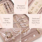 Jewelry Travel Case Organizer for Necklaces, Earrings, Rings, Bracelet, Watch, Soft Sided, Blue - color: Greyblue