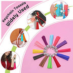 Paxcoo Tassels for Jewelry Making, 50pcs Leather Tassel Keychain Charms Bulk with 50pcs Jump Rings for Jewelry Making, Bracelets, Acrylic Key Chain Blanks and Craft Supplies - size: 55 mm
