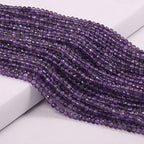 Natural Faceted Amethysts Beads Natural Stones Loose Bead for Jewelry Making Bracelet Necklace (Size 2mm,Length 15") - color: Amethysts, size: 2mm