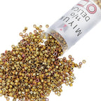 Miyuki Delica Seed Beads – Size 11/0 (1.6 mm), DB0501, 24K Gold Iris, 7.2 g, Approx. 1440 Beads, Made in Japan - color: DB0501 - 24K Gold Iris