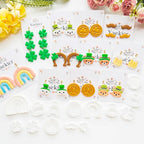 St. Patrick's Day Polymer Clay Cutters Set - 10pcs Sharp & Durable Leprechaun, Horseshoe & Beer Mug Shapes for DIY Earring Jewelry Making, Soft Clay Crafts & Holiday Supplies - color: 2K color