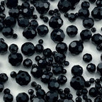 480pcs Crystal Glass Beads 3mm 4mm 6mm 8mm 10mm Round Faceted Glass Spacer Beads for Bracelets Necklace Earring DIY Jewelry Making Craft(Black) - color: Black