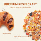 KJML DIY Cute Keychain Charms Bulk 30pcs Pendant Charms for Keychain Making Mini Resin Charm for Funny Keychains Bag Charm Purse Backpack Jewelry Making - color: Mix Food