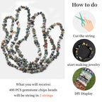 400pcs Natural Chip Stone Beads for Jewelry Making India Agate 5-8mm Irregular Gemstones Healing Crystal Loose Rocks Bead Hole Drilled for Ring Earrings Necklace Bracelet Making DIY Art Crafts - color: India Agate(2 Strands-62")