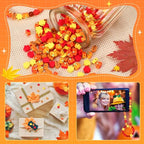 Fall Polymer Clay Beads, 300pcs Thanksgiving Fall Leaf Pumpkin Clay Beads for Jewelry Making Autumn DIY Bracelet Necklace Accessories Craft Party Supplies - color: Yellow Orange