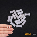 GEM-Inside 30Pcs 5x12mm Natural White Jade Stone Plant Bamboo Knot Bone Beads for Jewelry Making Power Energy Chakra Stone Beads - color: White Jade