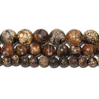 Brown Agate 6mm 60 Pcs Stone Beads for Jewelry Making Large Beads Bracelet Keychain Loose Round Smooth Gemstone Necklace Earrings DIY Arts and Crafts Natural Stone - color: Brown Agate, size: 6mm