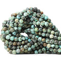 60PCS 6mm Natural African Turquoise Stone Gemstone Round Loose Beads for Jewelry Making DIY Bracelet Necklace Materials 1 Strand 15" - color: African Turquoise Stone, size: 6mm