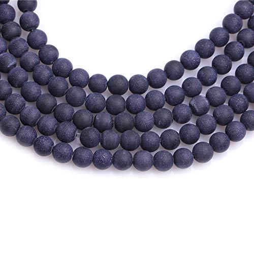 6mm Blue Sandstone Frosted Matte Unpolished Round Beads for Jewelry Making Strand 15 inch - color: Blue Sandstone, size: 6mm