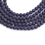 6mm Blue Sandstone Frosted Matte Unpolished Round Beads for Jewelry Making Strand 15 inch - color: Blue Sandstone, size: 6mm