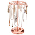 MyGift Freestanding Copper Tone Metal Rotating Jewelry Stand Organizer Display Tree with 24 Hooks for Bracelets, Necklaces, Hoop Earrings - color: Copper