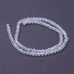 About 900Pcs Faceted Round Transparent Glass Bead Strands, Clear AB Crystal Loose Beads, Jewelry Making Charm Bulk for Necklace Bracelet Earring Making and DIY Crafting, 4mm