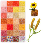 11200pcs Glass Seed Beads for DIY Crafting Bracelet Necklace Embroidery Jewelry Making Supplies (3mm, 400pcs/Color, 28 Colors, Yellow Scheme) - color: Yellow