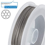 BENECREAT 7 Strands 260FT 0.38MM Stainless Steel Bead String Wire Tarnish Resistant Steel Wire for Necklace Bracelet Making - color: Stainless Steel, size: 0.38mm - 7 Strands