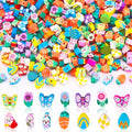 SEPGLITTER Easter Polymer Clay Beads,300pcs Bunny Flowers Carrots Eggs Butterflies Mixed Spacer Beads for Spring Easter Jewelry Making DIY Bracelet Necklace Accessories Craft Party Supplies - color: Multi