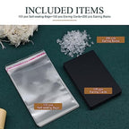 Earring Cards, Set Jewelry Making Supplies with 100 Pcs Earring Holder Cards 200 Pcs Earring Backs and 100 Jewelry Packaging for Earrings Necklace Jewelry Display, Jewelry Bags 3.5x2.4 Inches (Black) - color: ZK100-Black