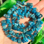 30in Apatite Natural Chip Stone Beads 5-8mm About 230pcs, Irregular Drilled Blue Bead for Bracelets Jewelry Making Supplies for Adults, DIY Crafts. - color: Apatite