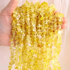 200pcs Natural Chip Stone Beads Gemstone Healing Crystal Loose Rocks Bead Irregular Glass Seed Charm Beads Drilled DIY for Jewelry Bracelet Necklace Earrings Making Crafting Supplies (Yellow, 5-8mm) - color: yellow